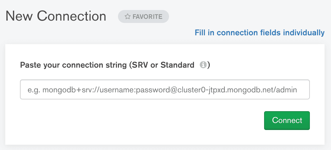 MongoDB Compass new connection